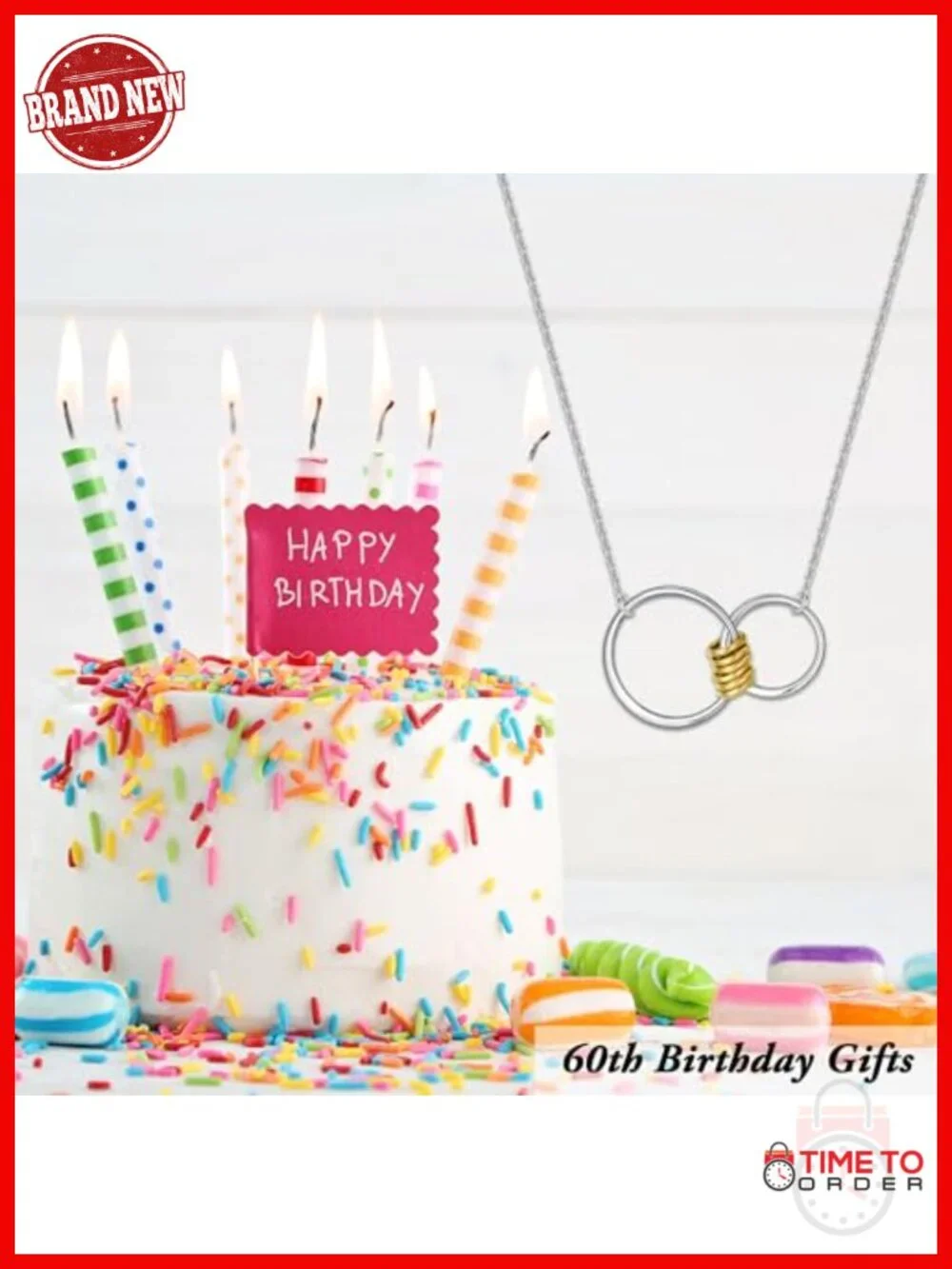 925 Sterling Silver Circles Pendant Necklace Birthday Gift for Women